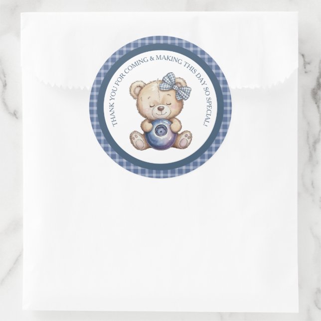 Adesivo Redondo Child's Blueberry Berry First Birthday (Bolsa)