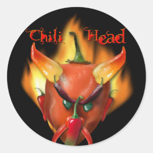 Adesivo Redondo Chili Head Devil