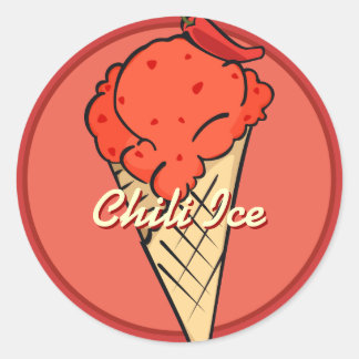 Adesivo Redondo Chili Icecream Sticker