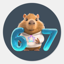 Adesivo Redondo Chill 67 Capybara – Edição Midnigh