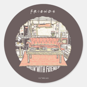 Adesivo Redondo Chillin' com FRIENDS™ Cartoon