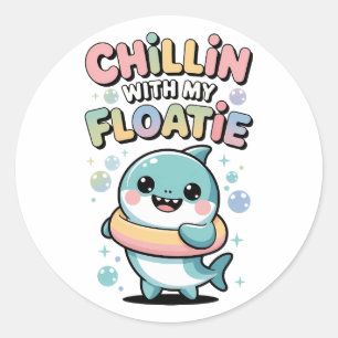Adesivo Redondo Chillin’ com Meu Boia Shark Baby Kids