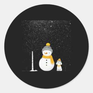 Adesivo Redondo Chillin Com Meu Snowmies Natal Snowman Snowman
