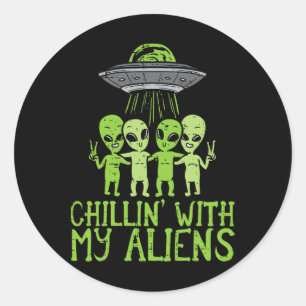 Adesivo Redondo Chillin Com Os Meus Aliens O Grupo Toddler Boys Ha