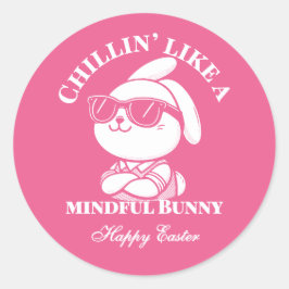 Adesivo Redondo Chillin' Like a Mindful Bunny - Páscoa Sticker