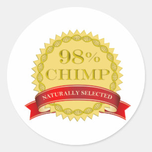 Adesivo Redondo Chimpanzé de 98% - selecionado naturalmente