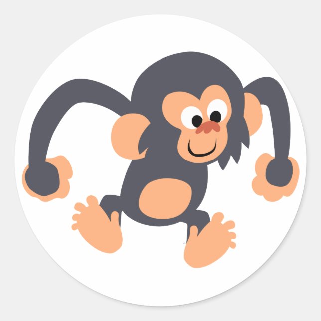 Adesivo Redondo Chimpanzee Sticker (Frente)