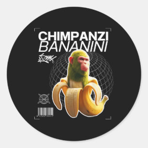 Adesivo Redondo Chimpanzi Bananini - Personagem Divertida