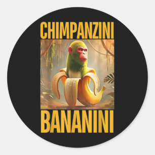 Adesivo Redondo Chimpanzini Bananini Italiano Brainrot Memys Gi