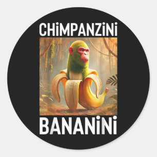 Adesivo Redondo Chimpanzini Bananini - Memória Brainrot Italiana