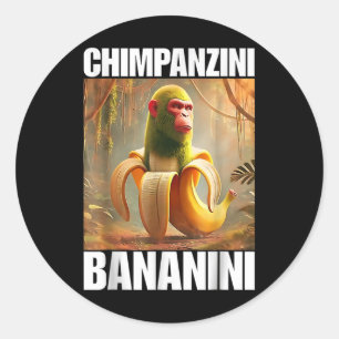 Adesivo Redondo Chimpanzini Bananini - Memória Brainrot Italiana