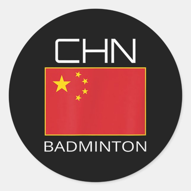 Adesivo Redondo China Badminton Team Fan Gift Atleta Chinês Chn (Frente)