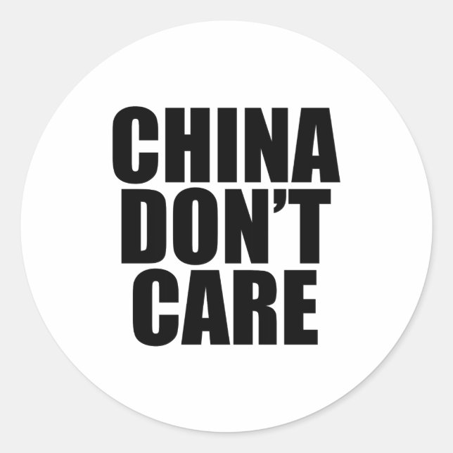 Adesivo Redondo China Dont Care  (Frente)