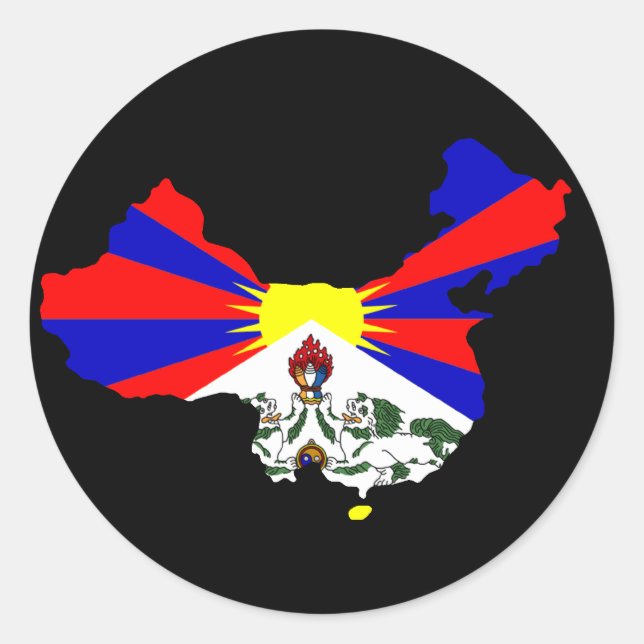 Adesivo Redondo China tibetana (Frente)
