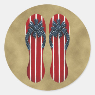 Adesivo Redondo Chinelos Flag Sticker