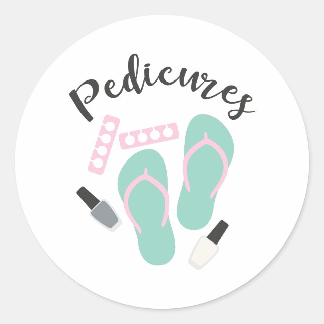 Adesivo Redondo Chinelos Pedicure Nail Salon (Frente)