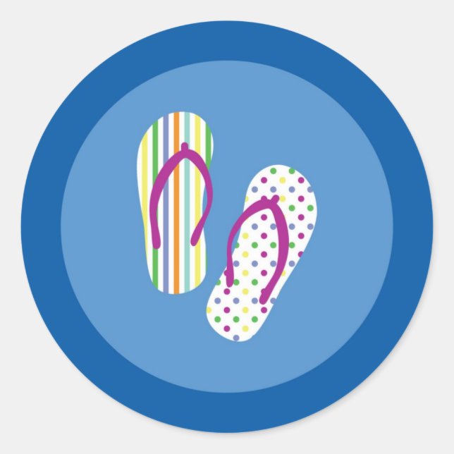Adesivo Redondo Chinelos Selo (Frente)