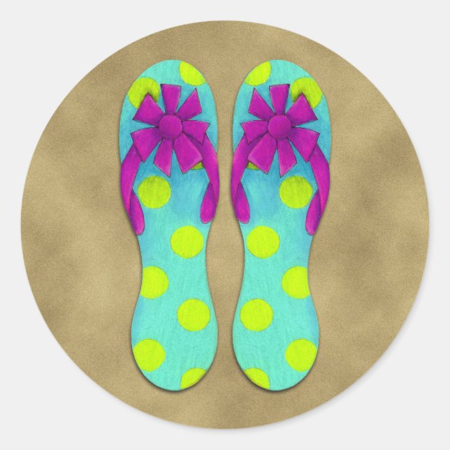 Adesivo Redondo Chinelos Sticker (Frente)