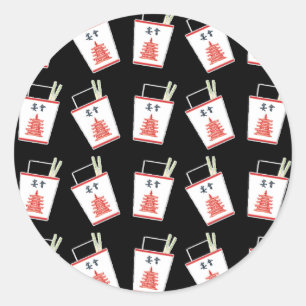 Adesivo Redondo Chinês Negro tira fora