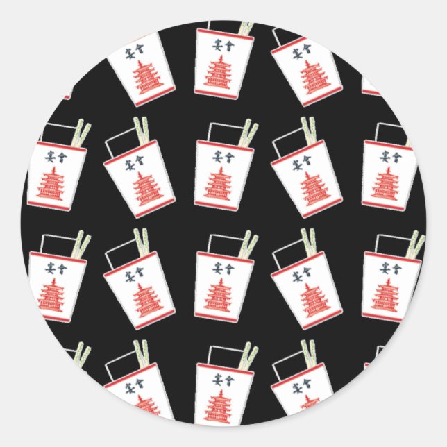 Adesivo Redondo Chinês Negro tira fora (Frente)