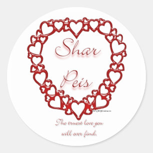 Adesivo Redondo Chinês Sharpei True Love - Sticker