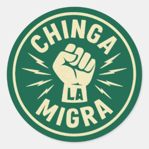Adesivo Redondo Chinga La Migra - Anti Gelo