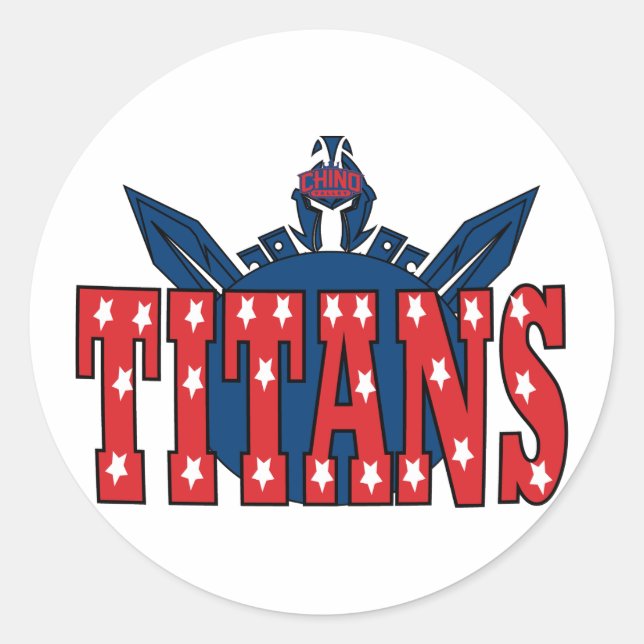 Adesivo Redondo Chino Valley Titans Clear Sticker (Frente)