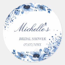 Adesivo Redondo Chinoiserie Asiática Light Blue Bridgerton