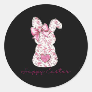 Adesivo Redondo Chinoiserie Floral Flor Rosa felz pascoa - Bunny G