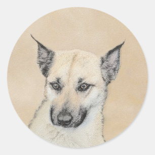 Adesivo Redondo Chinook (Pointed Ears) Painting - Original Dog Art