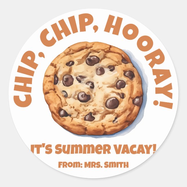 Adesivo Redondo Chip, Chip, Hooray! Chocolate Chip Cookie (Frente)