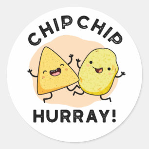 Adesivo Redondo Chip Chip Hooray Cute Happy Crispun
