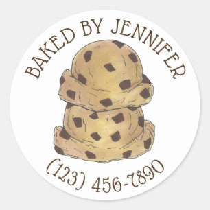 Adesivo Redondo Chip Chocolate Cookie Dough Bakery Chef