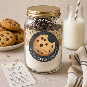 Adesivo Redondo Chip Cookie Chalkboard Birthday Sticker
