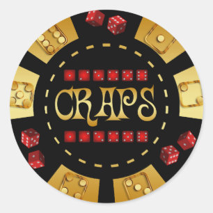 ADESIVO REDONDO CHIP DE JOGOS CRAPS