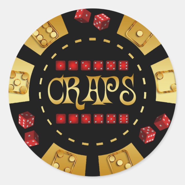 ADESIVO REDONDO CHIP DE JOGOS CRAPS (Frente)