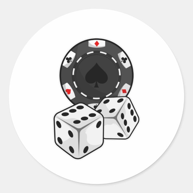 Adesivo Redondo Chip & Dice para Poker (Frente)