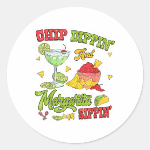 Adesivo Redondo Chip Dippin E Margarita Sippin Cinco De Mayo