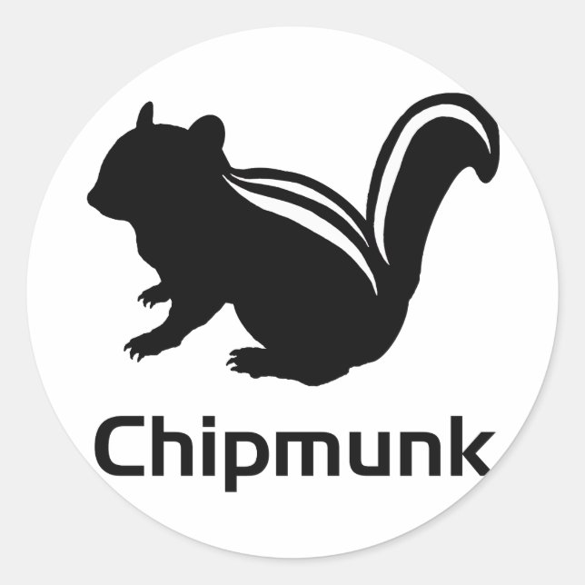 Adesivo Redondo Chipmunk　illustration　(12)　Black (Frente)