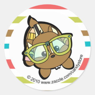 Adesivo Redondo Chipmunk Loveable do sabe-tudo