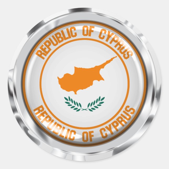 Adesivo Redondo Chipre Round Emblem (Frente)