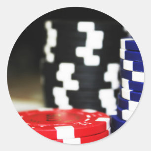 Adesivo Redondo Chips Joando Casino Ganham Prêmio de Sorte de Jogo