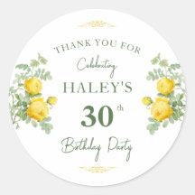 Chique Botânico Amarelo & Floral Verde Aniversário