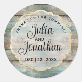 Adesivo Redondo Chique Pastel Wood Obrigado