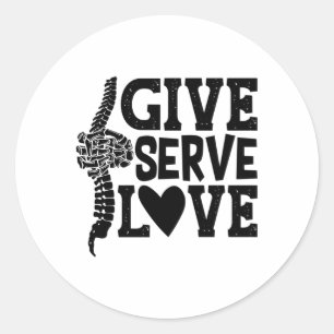 Adesivo Redondo Chiropracor da coluna chinesa do amor servo