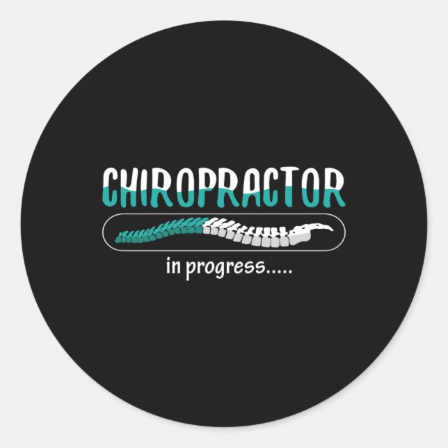 Adesivo Redondo Chiropractic Chiropractor In Progress Chiro Spine (Frente)