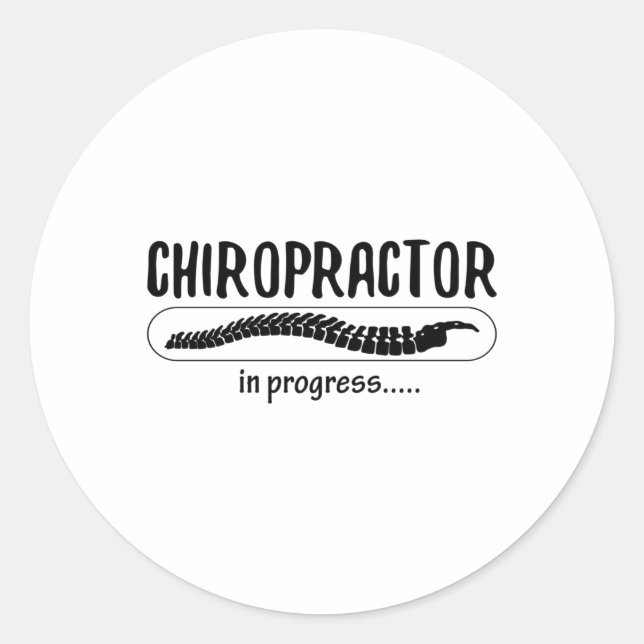 Adesivo Redondo Chiropractic Chiropractor In Progress Spine Chiro (Frente)
