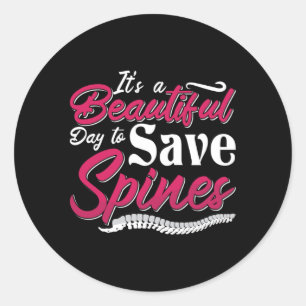 Adesivo Redondo Chiropractic É um belo dia quiroprático