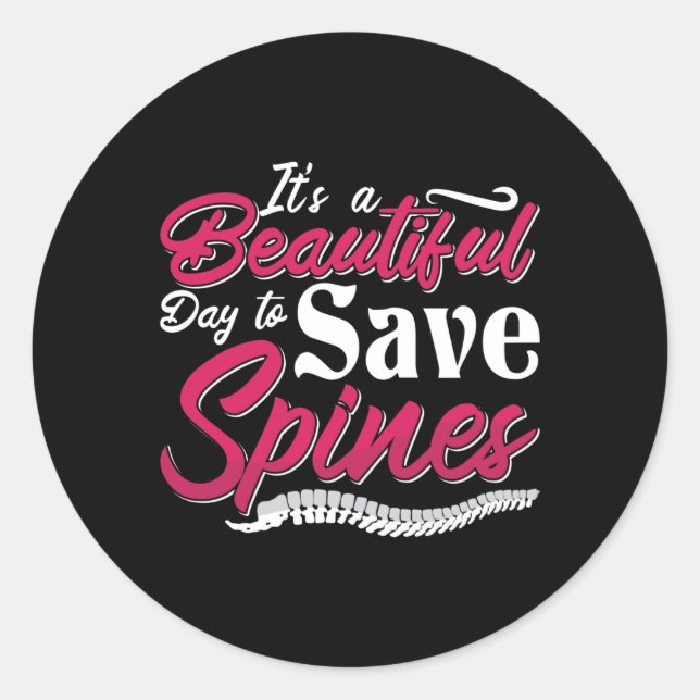 Adesivo Redondo Chiropractic É um belo dia quiroprático (Frente)