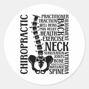 Adesivo Redondo Chiropractic Spine Therapist Chiro Chiropractor